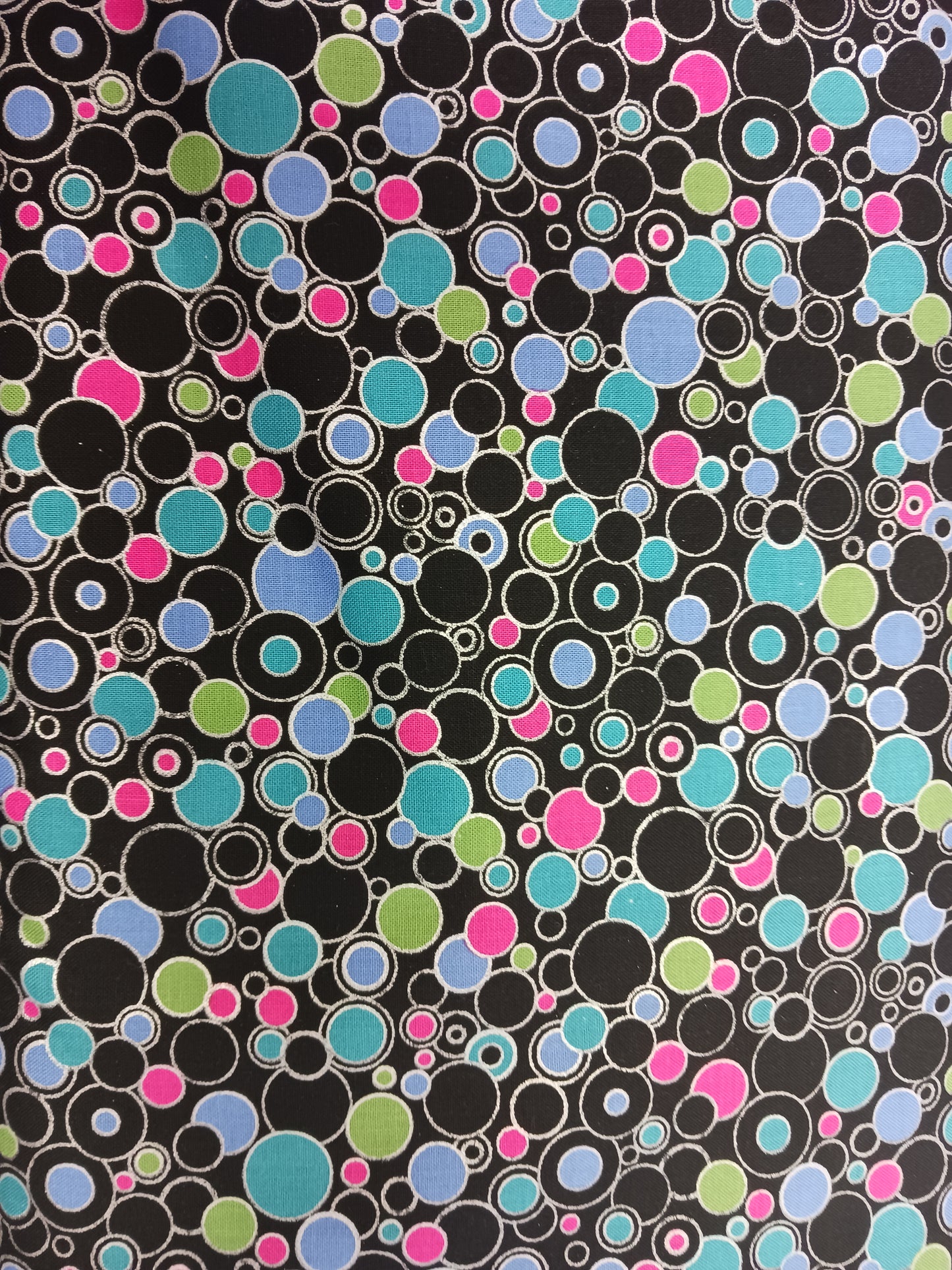 Benartex Circling Around Black Multi Cats Meow