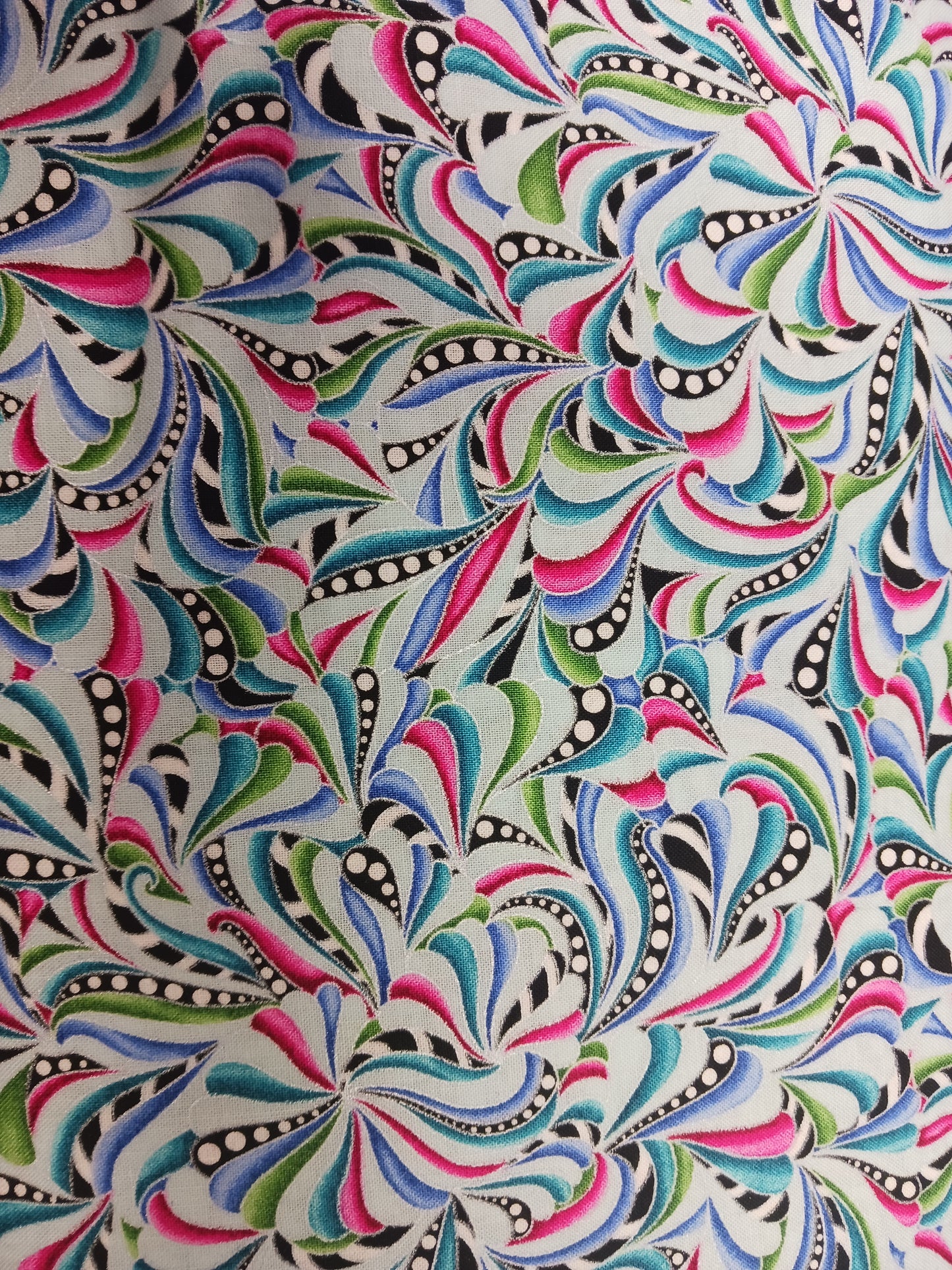 Benartex Serendipity Swirls Lt. Teal/Multi Cat's Meow