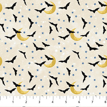 Northcott-Hocus Pocus-Beige Multi-Bats #25449-12