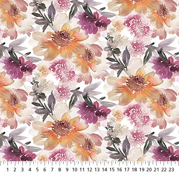 Northcott-Vivian-White Multi Large Floral