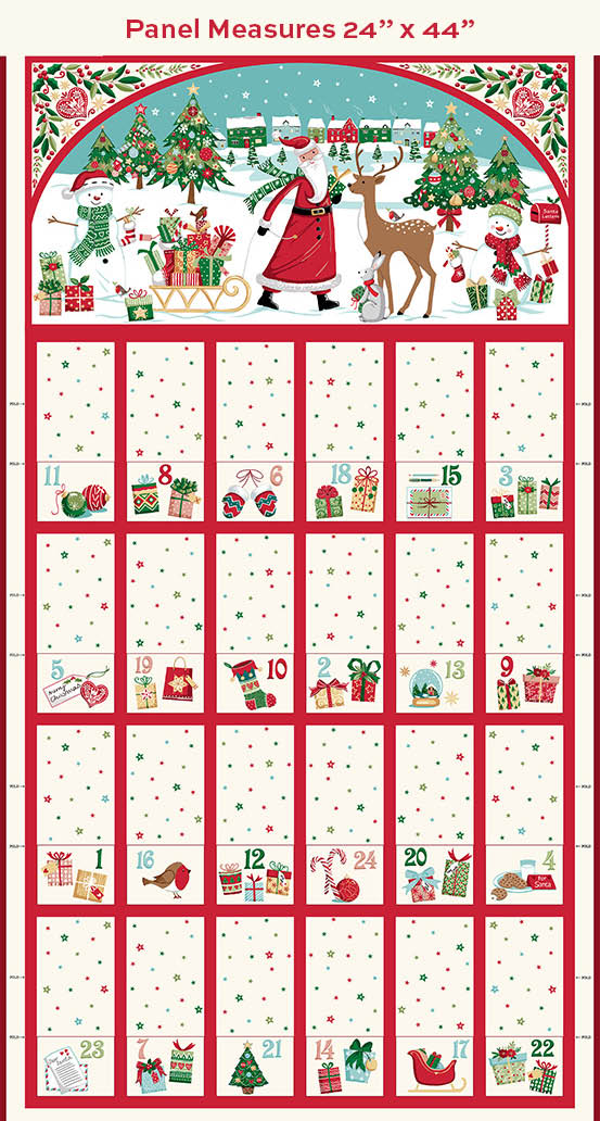 Makower UK - Christmas Wishes Advent Calendar Panel