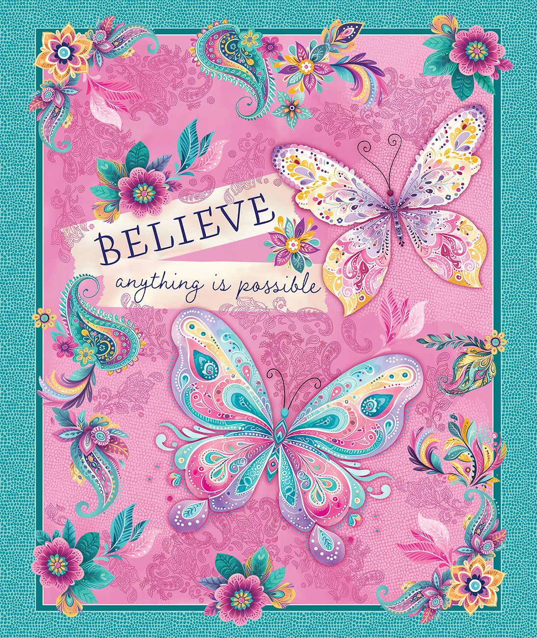 Benartex Faith & Grace Butterfly Panel, 37" x 44