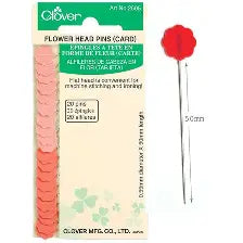 Clover Flower Head Pins Medium Weight 20 per Package, Flat Head