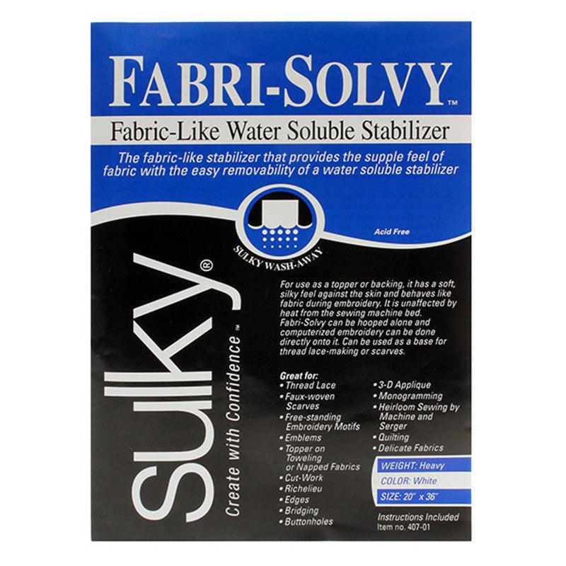 Fabri-Solvy - Fabric-Like Light Water Soluble Stabilizer - White