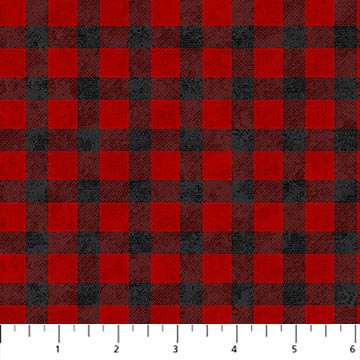 Northcott-Cotton Flannel-Cozy Up-Buffalo Check-Red/Black