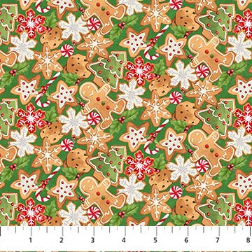 Northcott-Christmas Wonder-White Multi-Packed Cookie