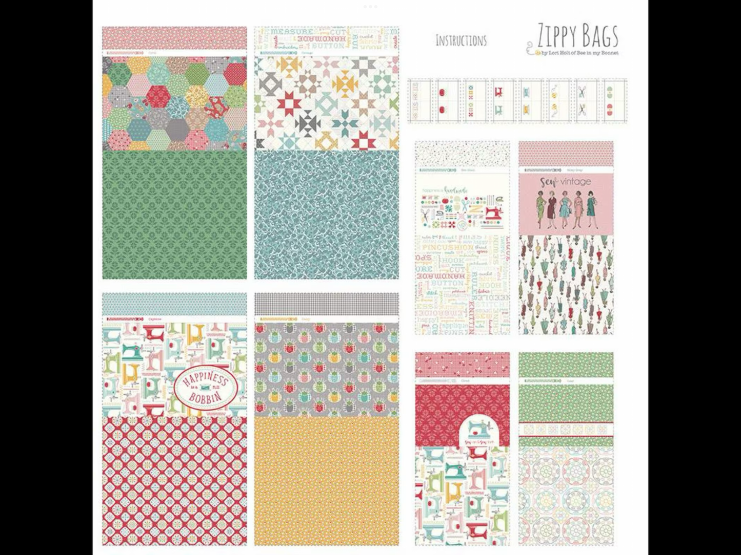 Riley Blake Designs-Calico Lori’s Zippy Bags-Multi Bag Panel