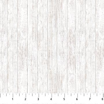 Northcott-Golden Christmas-White-White Wood Plank