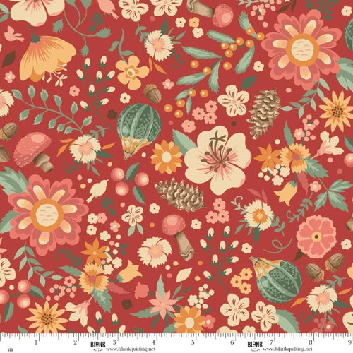 Maple and Marigolds, Red