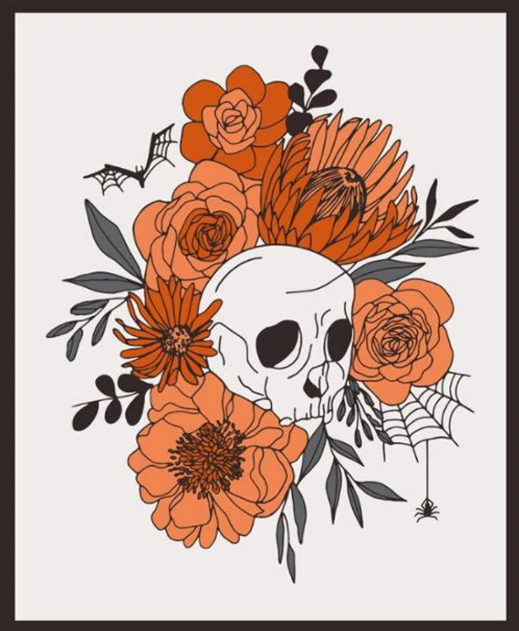Moda Fabrics - Noir Ghost Pumpkin Panel