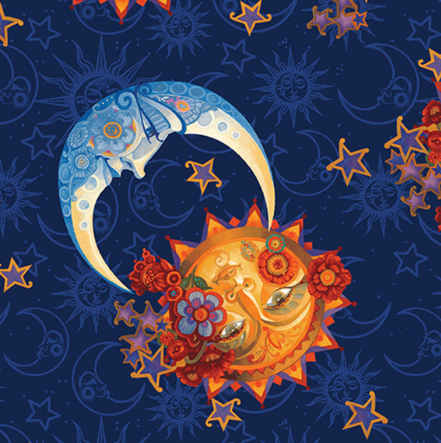 Benartex Fabrics - Moon and Sun Navy