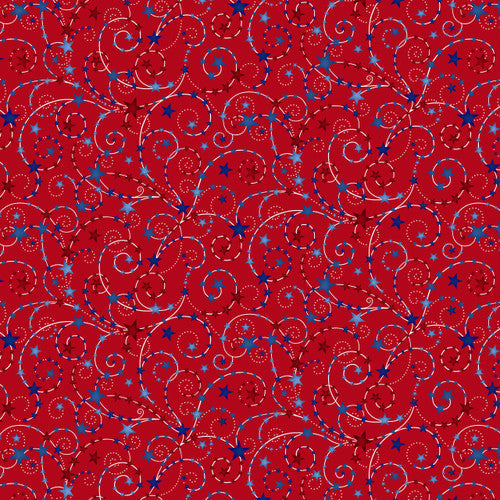 Henry Glass-Star Spangled-Red-Wide Back