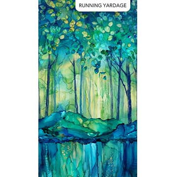 Northcott - Morning Light -Blue Multi-Tree Full Border