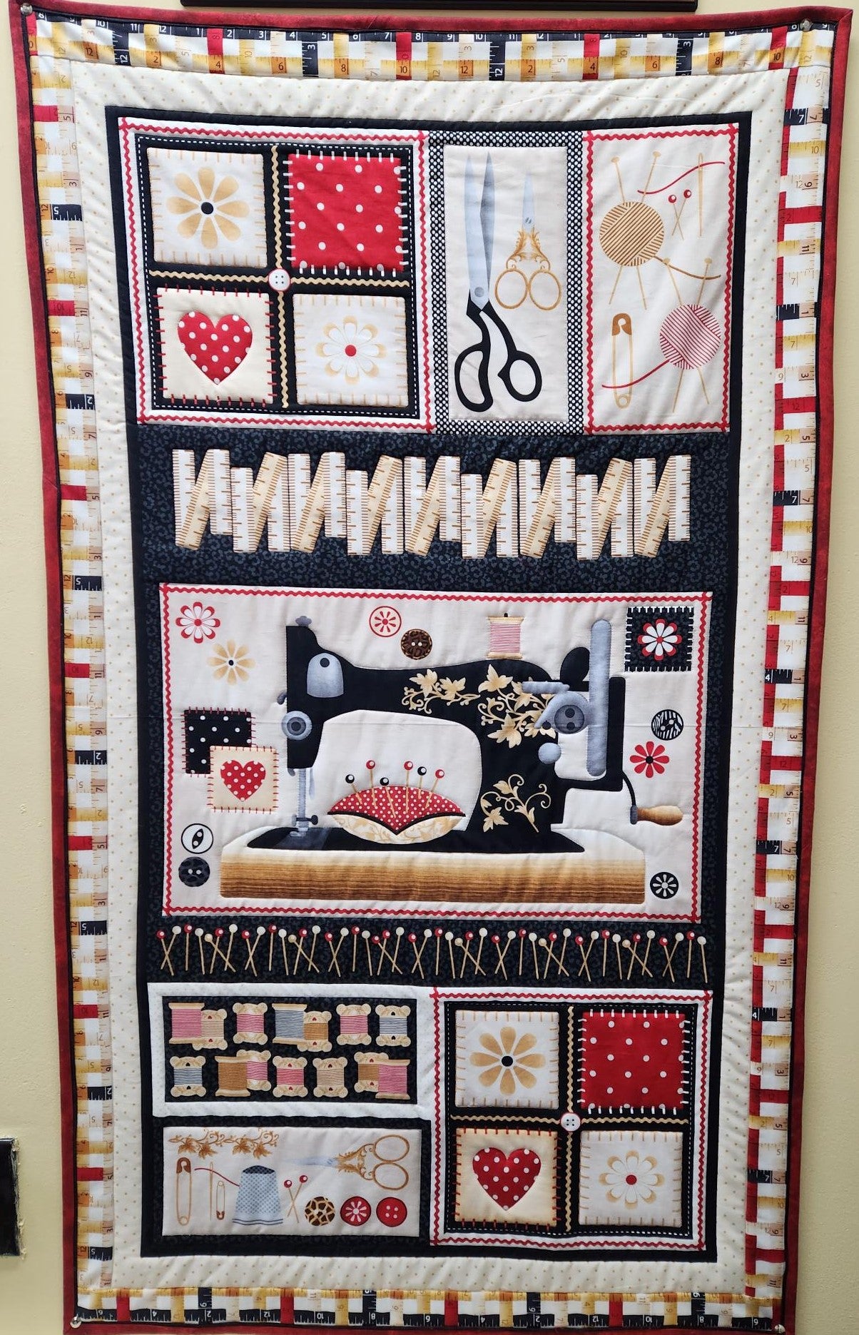 Finished Quilt-Sewing Machine Panel