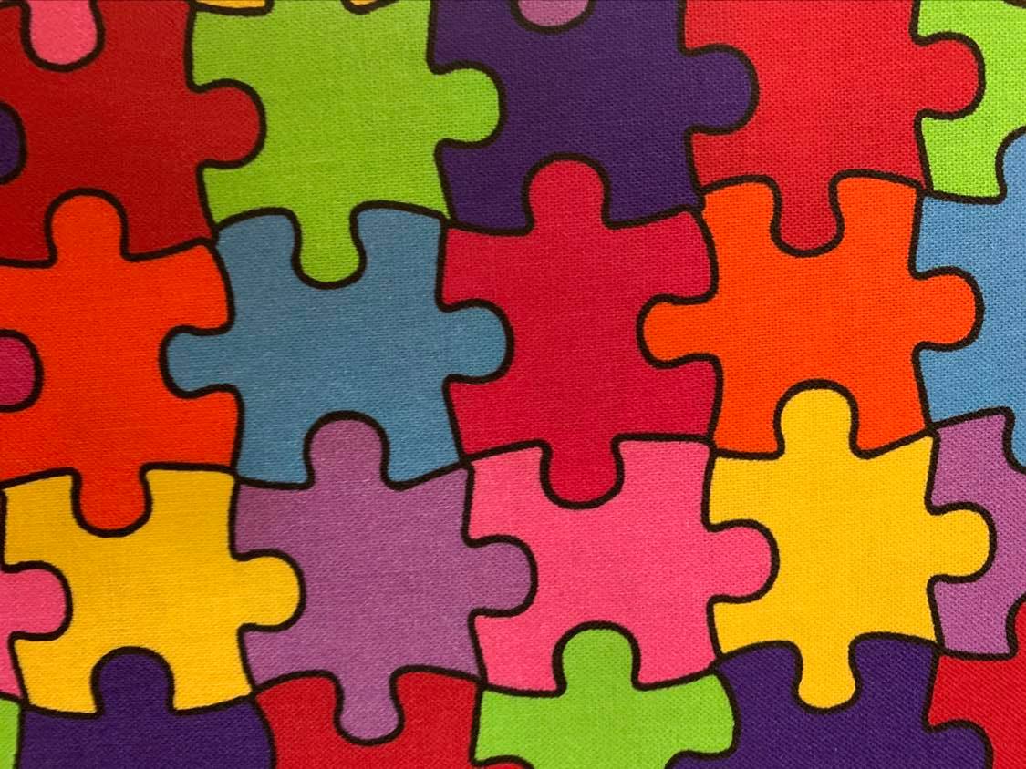 Mook Fabrics-Puzzle Design-Multi #CA61220