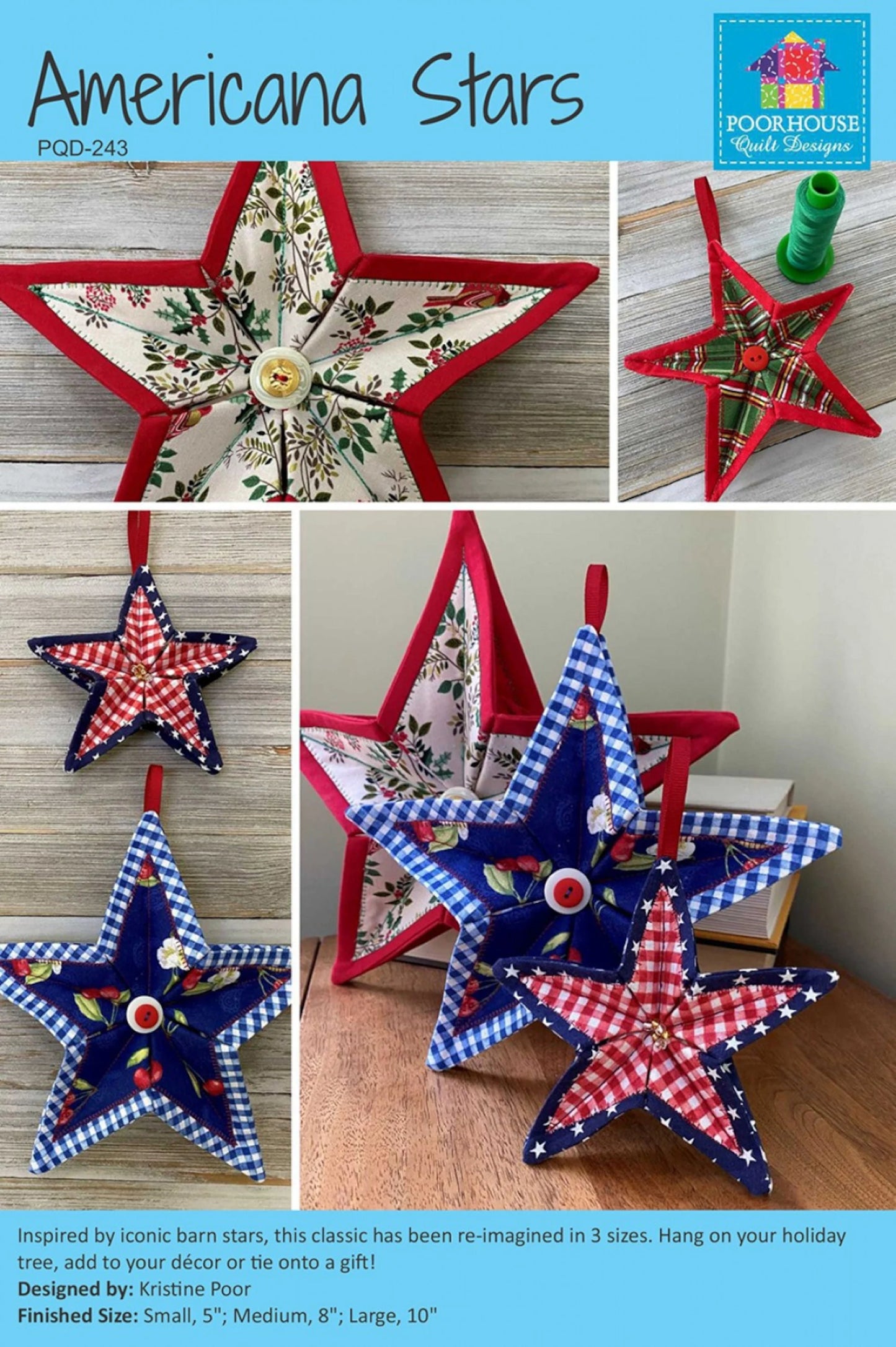 Poorhouse Quilt Designs - Americana Stars Pattern