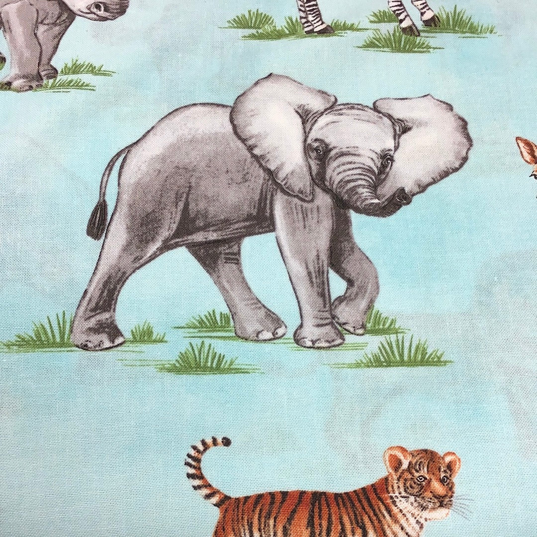 Northcott-Baby Safari-Turquoise Multi