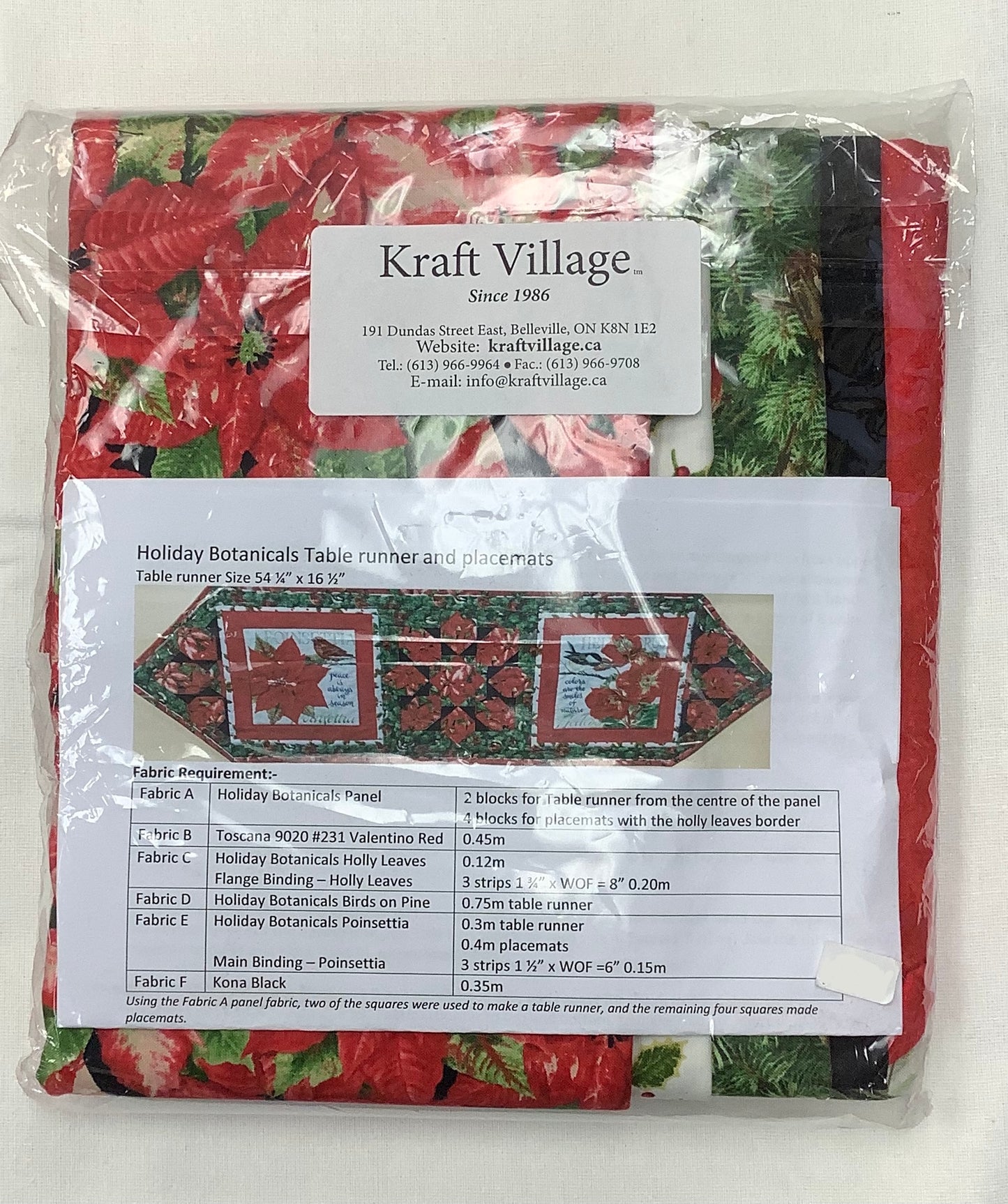 Kraft Village-Holiday Botanicals Table Runner & Placemats-Kit