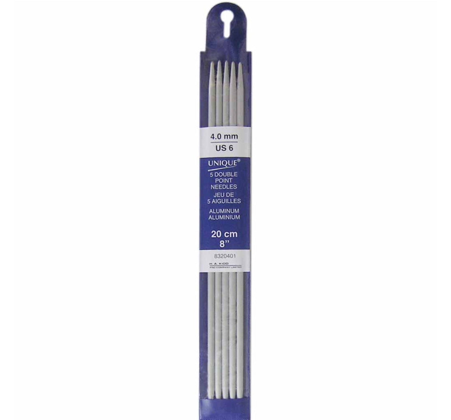 Unique-5 Double Point Needle-4.0mm (US-6)-Aluminum-8” (20cm)