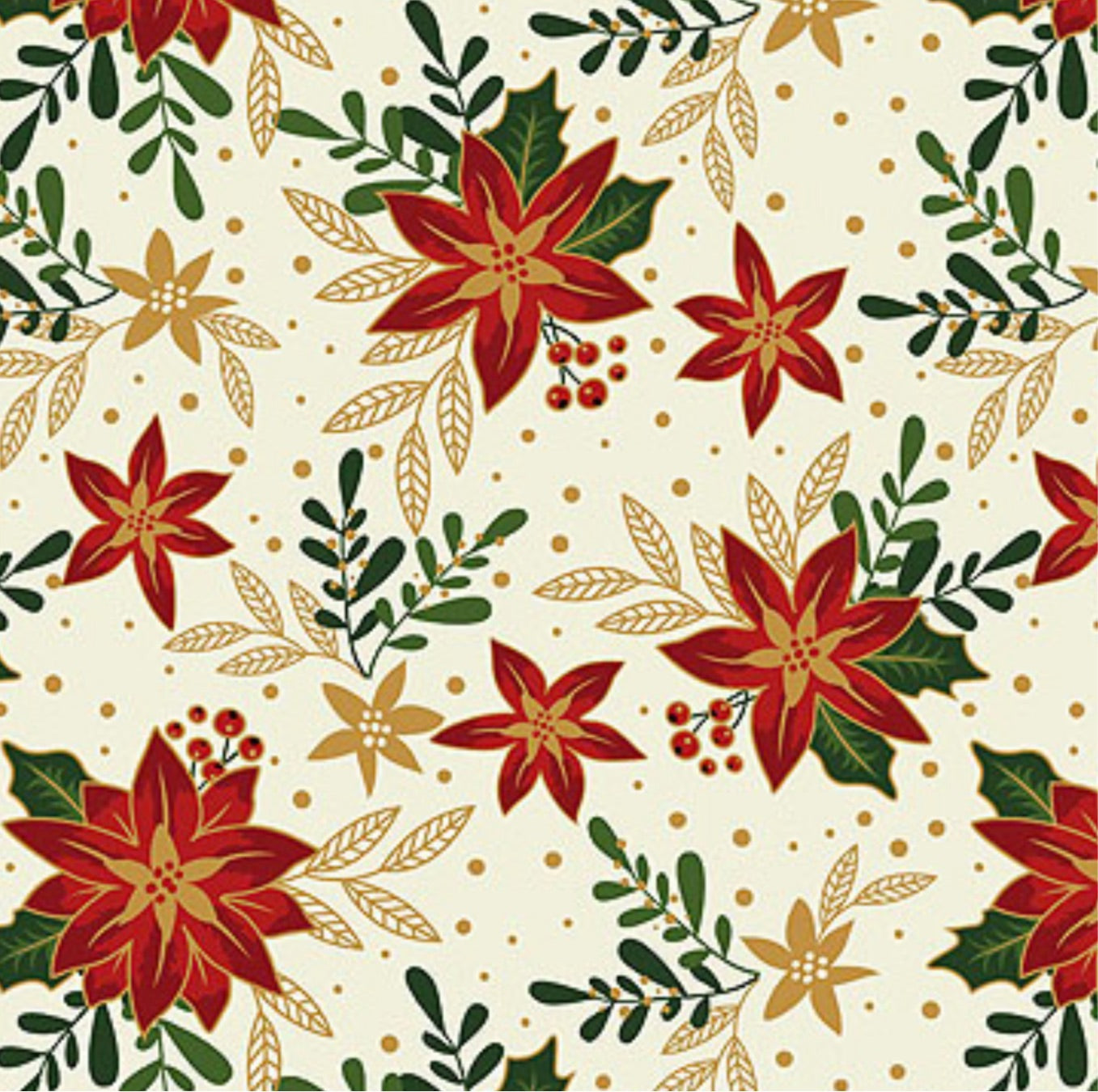 The Craft Cotton Company-Traditional Poinsettia-Poinsettia Cream