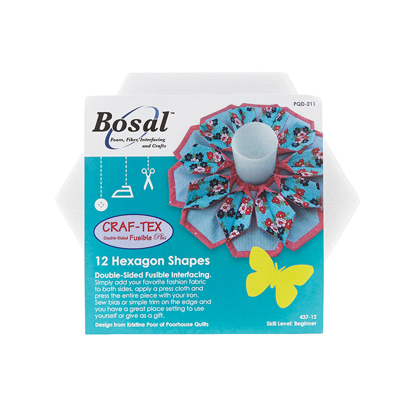 Bosal-Double Sided Fusible Interfacing-12 Hexagon Shapes