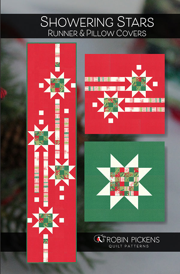Robin Pickens Quilt Patterns - Showering Stars Table Runner & Pillow Covers