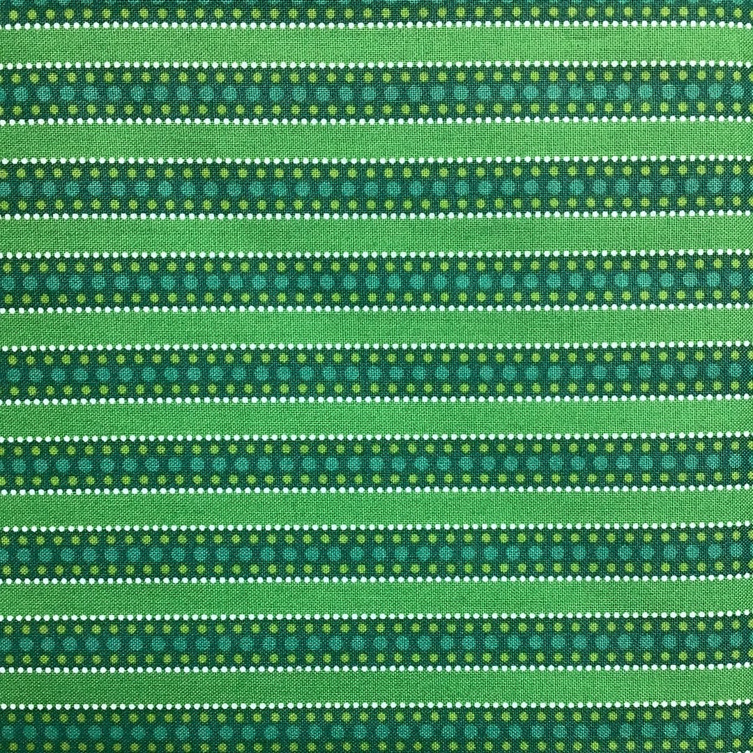 Northcott - Patrick Lose - Celebrations - Green Dotted Stripe