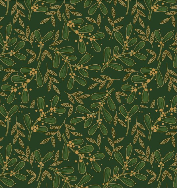 The Craft Cotton Company-Traditional Poinsettia-Mistletoe Green