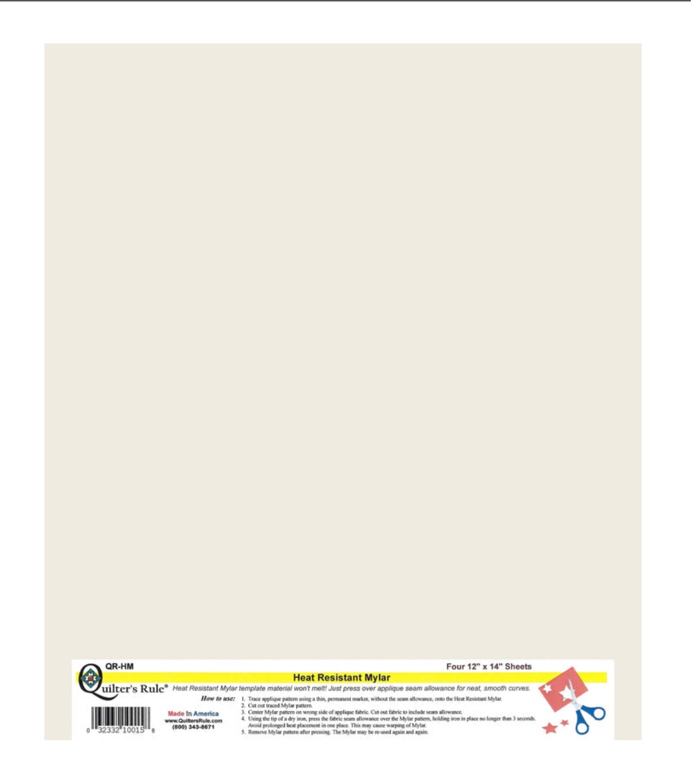 Quilter’s Rule-Heat Resistant Mylar #QR-HM
