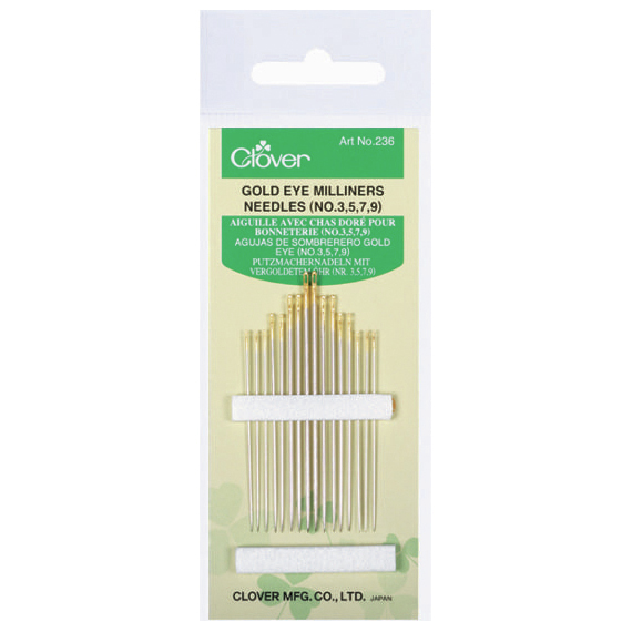 Clover-Gold Eye Milliners Needles #236