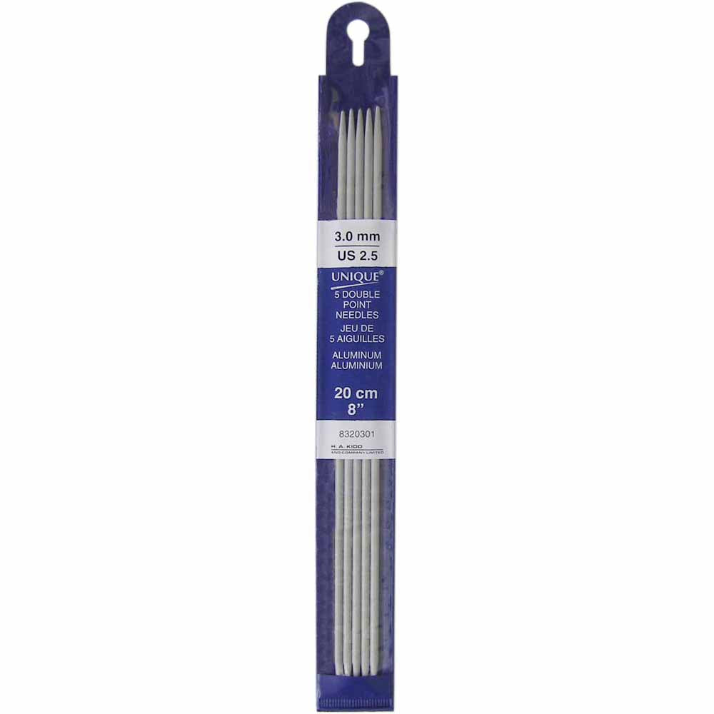 Unique-5 Double Point Needle-3.0mm (US-2.5)-Aluminum-8” (20cm)