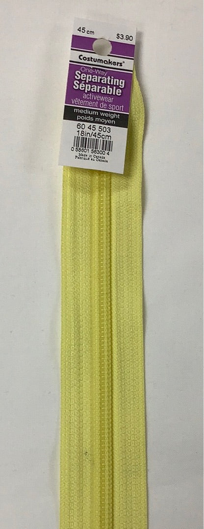 Costumakers-One Way-Separating-Activewear- Medium Weight-Zipper (45cm)