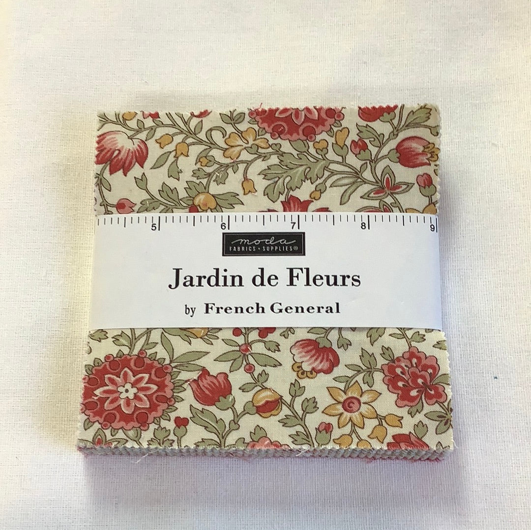 Moda Fabrics-Jardin de Fleurs-Charm Pack-42 Squares-5” Squares