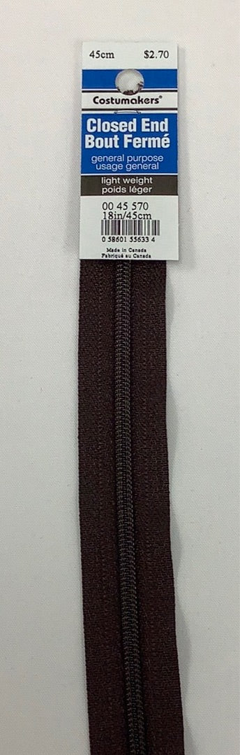 Costumakers - Closed End General Purpose Lightweight Zipper (45 cm)