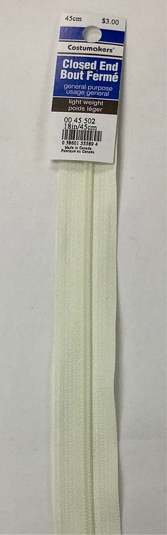 Costumakers - Closed End General Purpose Lightweight Zipper (45 cm)