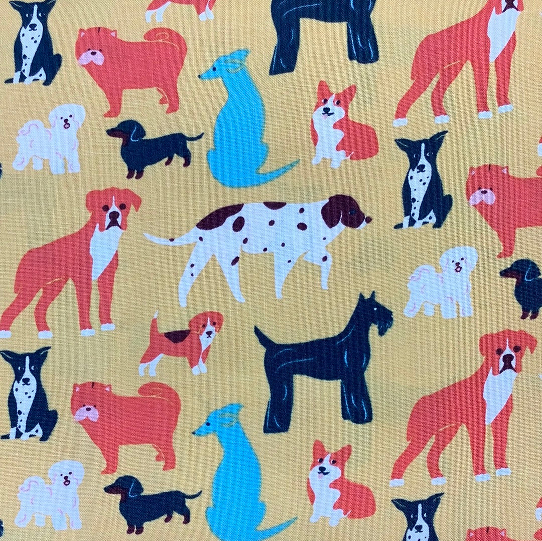 Figo Fabrics - Simple Pleasure - Yellow Multi - Dogs