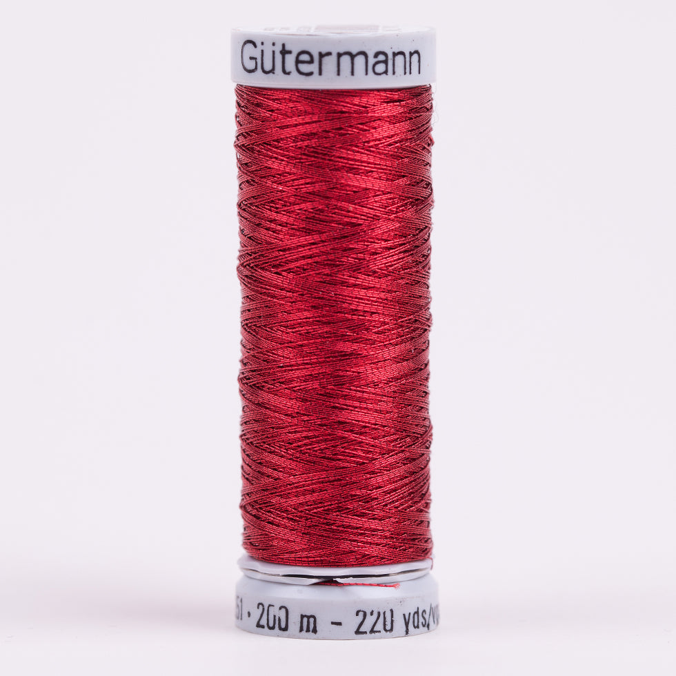 Gütermann-Polyester Metallic Thread-200m/220y-Red #247