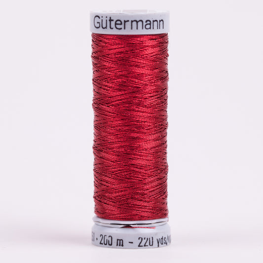 Gütermann-Polyester Metallic Thread-200m/220y-Red #247