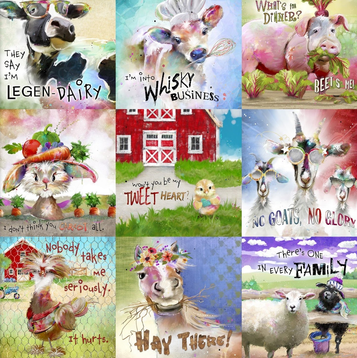 3 Wishes Fabrics - Welcome To The Funny Farm