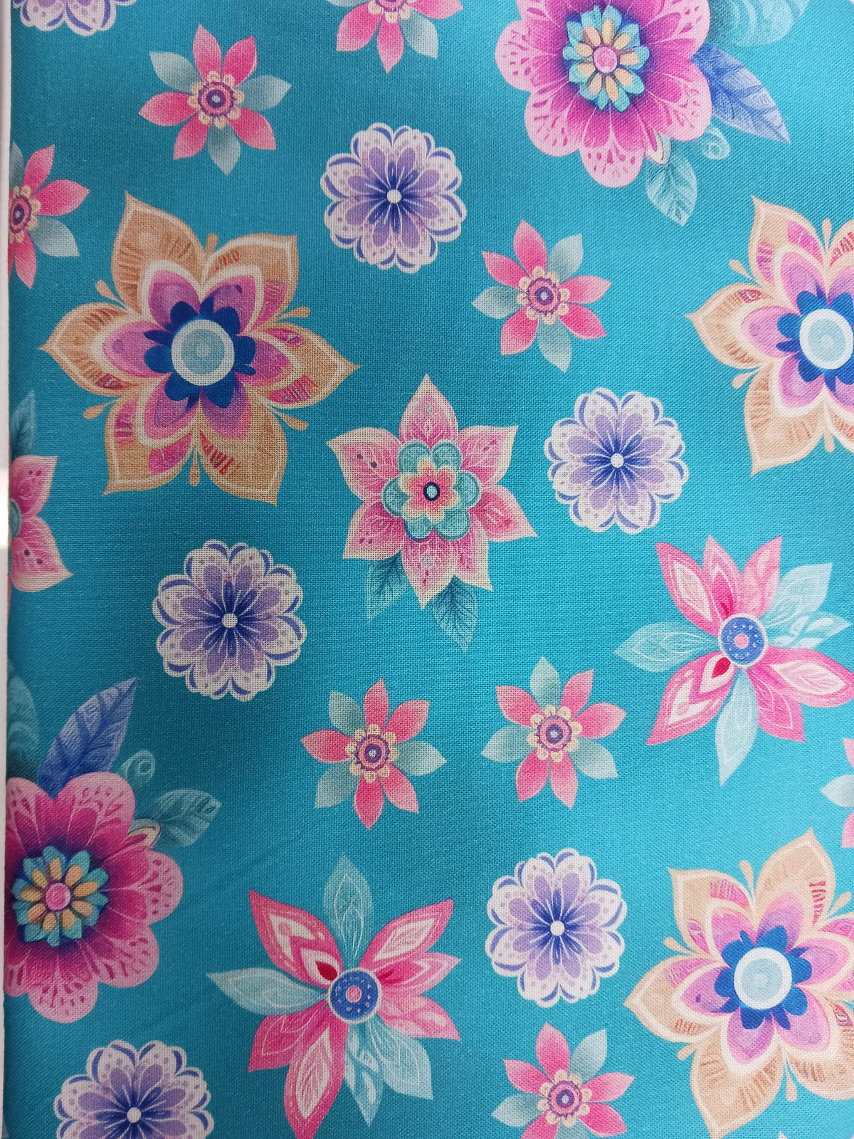 Benartex Faith & Grace Floral Teal