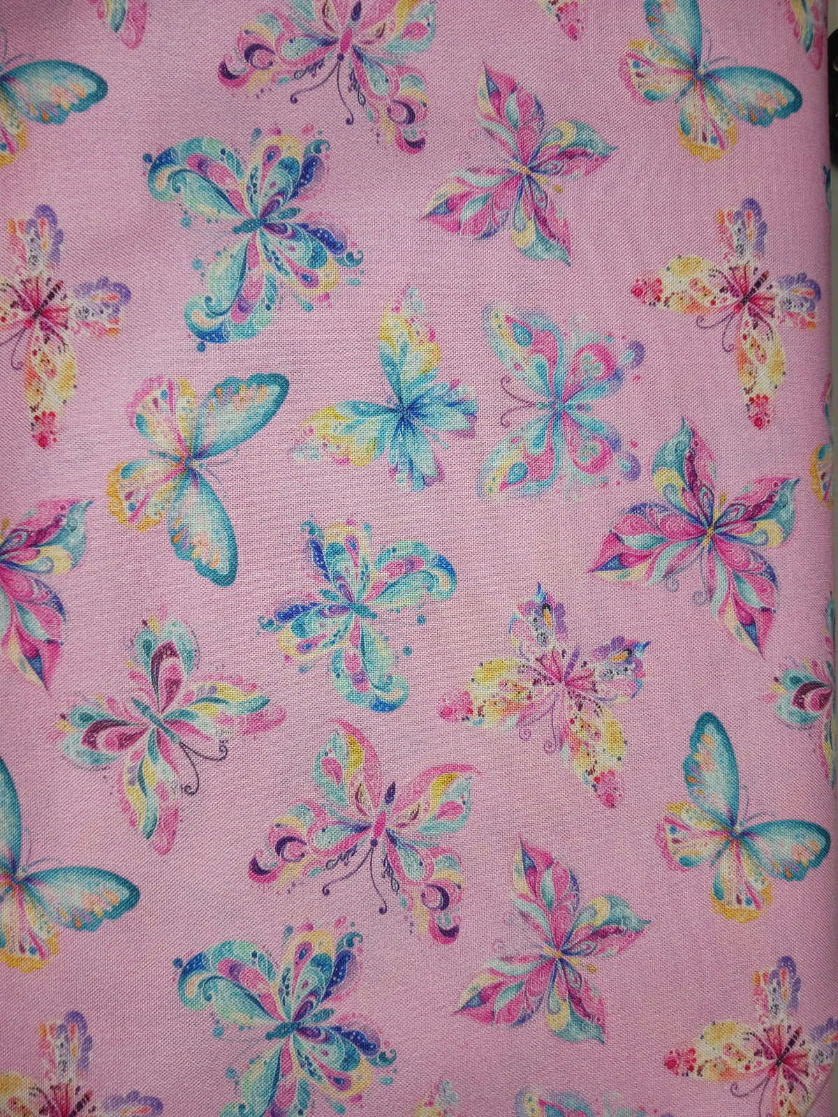 Benartex Faith & Grace Butterfly Dance Pink