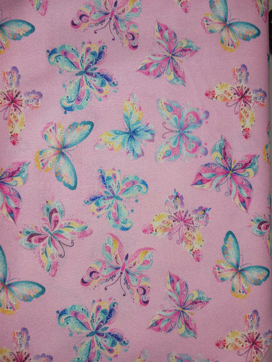 Benartex Faith & Grace Butterfly Dance Pink