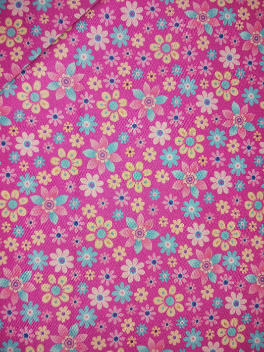 Benartex Faith & Grace Tiny Flower Garden Dark Pink