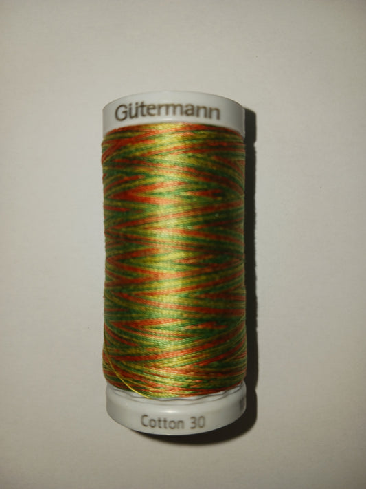 Gutermann Cotton Variegated Thread, 30 weight, Color 9818