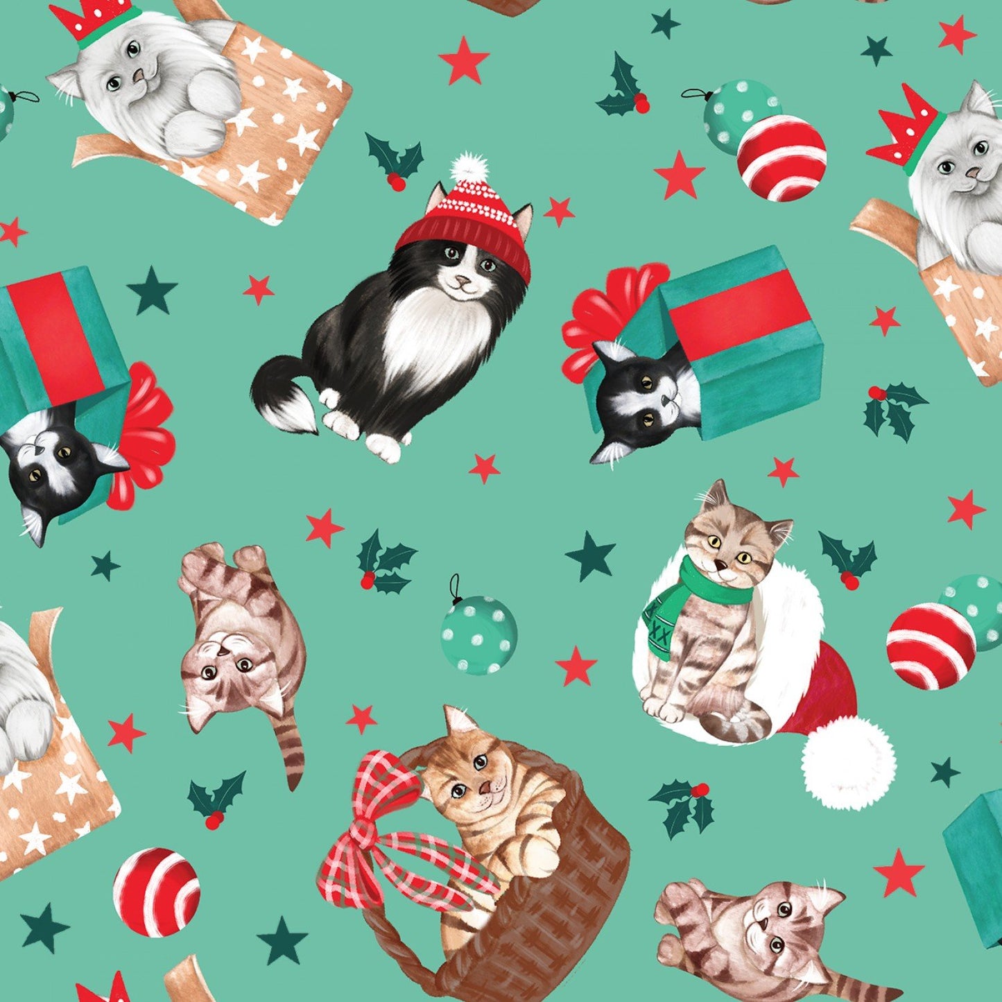 3 Wishes Fabric - Santa Paws