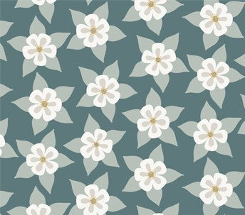 Figo Fabrics-Horizon-Columbine-Spruce #90754-68