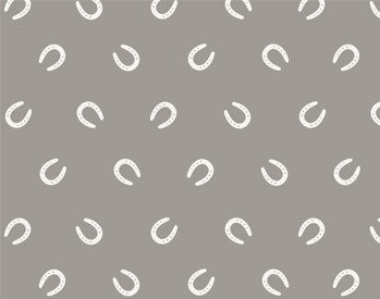 Figo Fabrics-Horizon-Horseshoes-Bark #90758-34