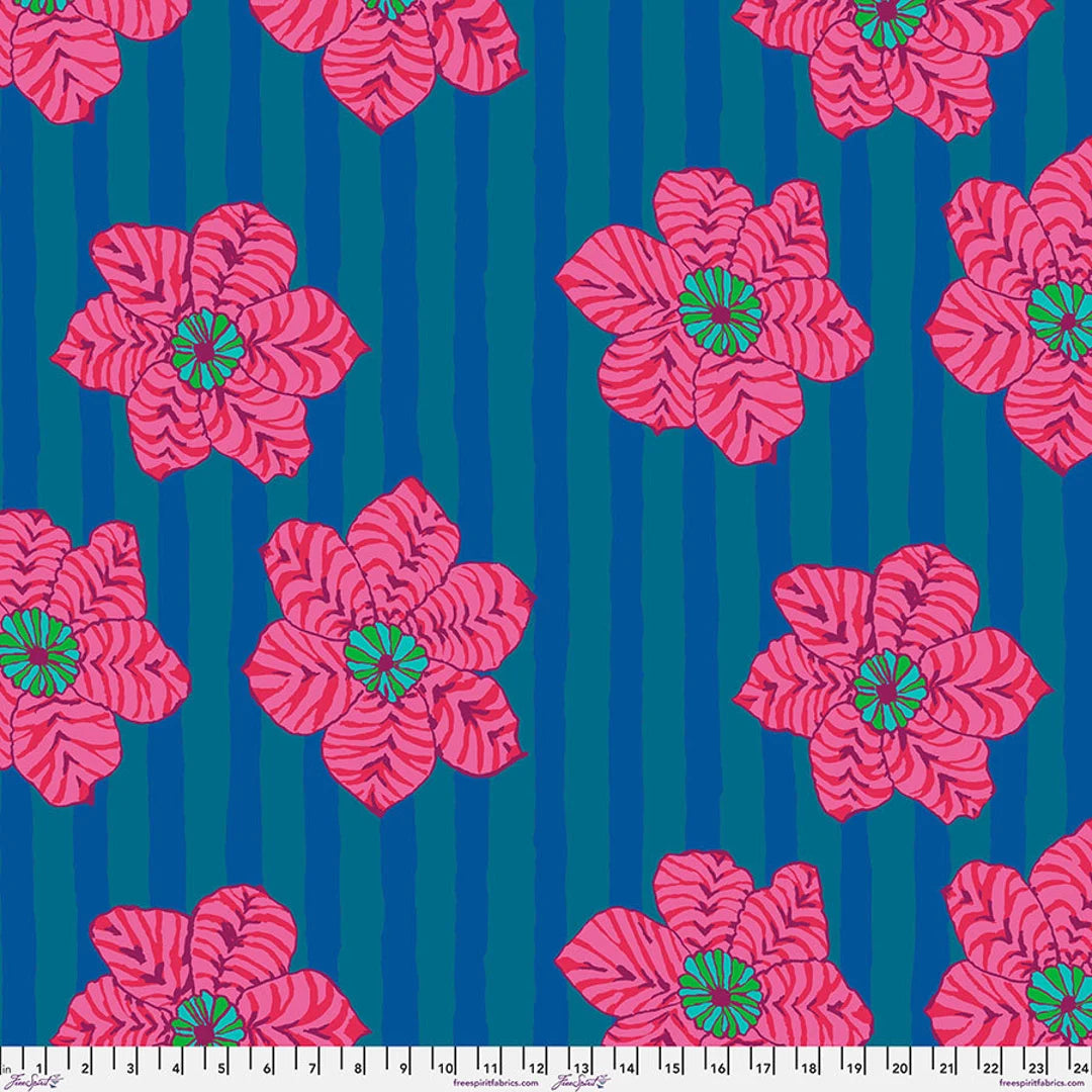 Free Spirit-Kaffe Fassett-Zebra Lily-Blue #PWBM091.BLUE