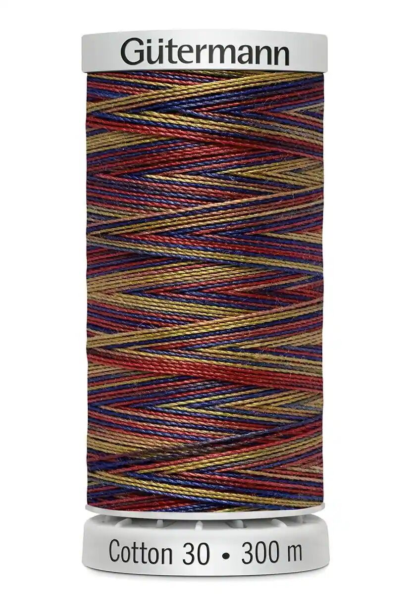 Gutermann Cotton Variegated Thread, 30 weight, Color 9838