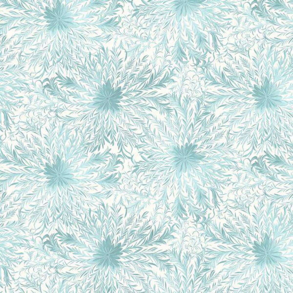 Henry Glass Magical Winter Woodlands White Teal